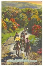 1940s Lake Luzerne, NY Postcard Hidden Valley America's Dude Ranch VTG  picture