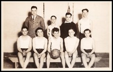 Gloversville? New York 1928-29 Varsity Basketball Team, Real Photo Postcard RPPC picture