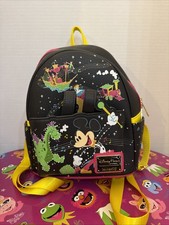 NWT 2022 DISNEY LOUNGEFLY ELECTRIC LIGHT PARADE MICKEY BLACK MINI BACK PACK BAG picture