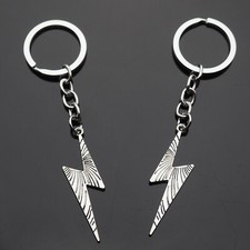2x PCS Lot - Lightning Bolt Electric Shock Pendant Charm Keychain Key Chain Gift picture