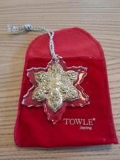 Vintage Towle Sterling Silver Old Master Snowflake Christmas Ornament picture