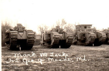 WWI Army Tanks Fort Meade Real Photo Postcard MD Maryland RPPC  picture