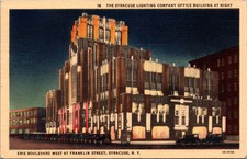 Syracuse, NY Erie Blvd. West At Franklin St./Lighting Company/1937 Night -A106 picture
