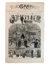 1881 The Graphic Paris Electrical Exhibition Engraving Victorian Newspaper Art picture