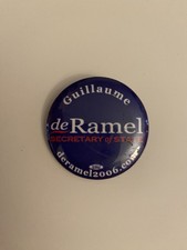 Guillaume De Ramel Secretary Of State Political Pin Back Button P92 picture