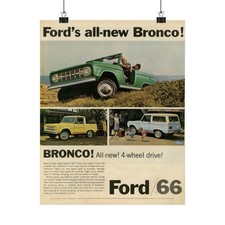 Ford Bronco 1966 Poster Advertising Ad Print Wall Art 24x36” picture