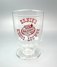Falstaff Beer Glass Goblet / Vtg Barware Advertising / Ernies Kross Lounge Bar picture