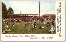 SIDNEY OHIO SHELBY COUNTY FAIR 1907 HOME COMING WEEK UNP postcard picture