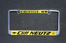 Vintage COLVILLE Washington CHEVROLET BUICK License Plate DEALER FRAME picture