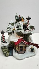 Santa’s Workbench Porcelain “Ski Mountain” 608-6763 Illuminated With Box picture