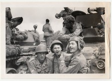 c1949-50 US Army M24 Chaffee Tank Soldiers Flag Germany Original Photo picture