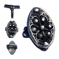 Rare Tudor Silver Rose Ring c.1580 - Detected Stilton/Yaxley Trackway - 6.39g  picture