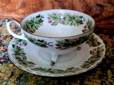 Trimont Ware Leaf Berry Demitasse Cup and Saucer Made In Japan picture