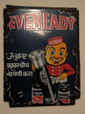 Vintage EverReady Battery Porcelain Advertising sign picture