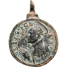UNIQUE 1600s JESUIT ST IGNATIUS LOYOLA MEDAL OLD ST FRANCIS XAVIER CHARM picture