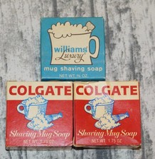 WILLIAMS MUG SHAVING SOAP AND COLGATE SHAVING MUG SOAP NOS NIB LOT 3 picture