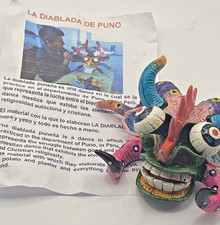 Peruvian Diablada De Puno Dance Mask Handmade Folk Art Wall Hanging Peru picture