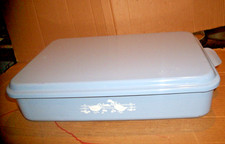 Vintage Mirro Blue Geese Aluminum Lasagna/Cake Pan With A Snap-On Lid 13