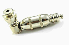 Metal Tobacco Smoking Pipe Nickel Plated With Cooling Chamber Made In USA picture