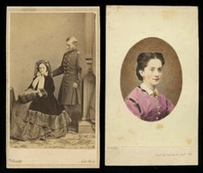 Rare 1860s CDV Photos General Judson Kilpatrick & Wives, Brady Civil War Soldier picture