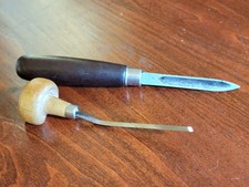 Vintage LC Triangular Hollow Bevel Knife Scraper & 60C Burin Lozenge Graver Tool picture