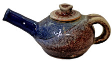 Vintage Japanese Studio Art Pottery Drip Glaze Stoneware Teapot 10.5 x 4.5 picture