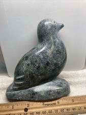 Vintage Inuit Eskimo Soapstone Bird Carving Figure  Signed picture