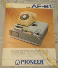 Pioneer Model AF-61 Telephone Answering Machine c 1970 Color Ad + Specs Features picture