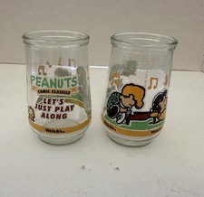 VTG Welch’s Peanuts Comic Classics Jar Set Of 2 Lucy & Linus No Lids picture