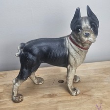 Antique Cast Iron Boston Terrier Doorstop Hubley #331 National #149 Style 7.5 lb picture