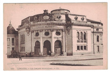 ANTIQUE 1919 LE CIRQUE MUNICIPAL CIRCUS BUILDING LIMOGES FRANCE POSTCARD picture