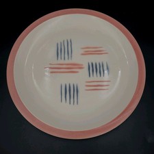Vintage Chop Plate  Steubenville Pottery Dimension RARE Pink & Grey USA MCM 15