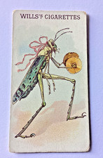 will's cigarette tobacco card animals in FANCY COSTUMES 1896  GRASSHOPPER -RARE picture