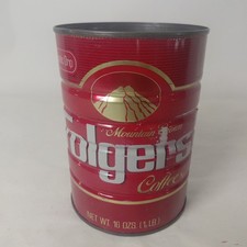 Folgers 1984 13oz Red Tin Coffee Can (No Lid) Vintage (Empty) picture