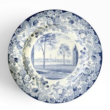 Vintage Wedgwood Harvard University Freshman Halls Blue Transferware Plate picture