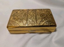 Vintage 1950s Elgin America Metal Powder Compact Minaudiere Case Gazelles Motif picture