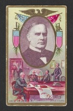 c1910's T63 Miller Tobacco Card - Le Roy Generals Series - President McKinley picture