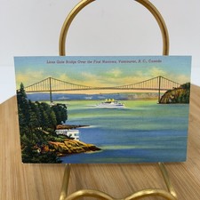 Lions Gate Bridge over the First Narrows Vancouver BC Postcard picture
