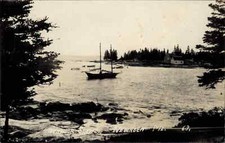 Newagen Maine ME Harbor c1950s-60s RPPC Real Photo Postcard picture