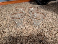 VTG SET 4 Hersheys Chocolate Lover Ice Cream Sundae 4 oz. Glass Dishes Cups picture