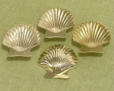 VTG Silver Plate Tarnish Resistant Scalloped Shell Footed Dish Japan Set Of 4 picture