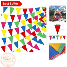 300-Pcs Colorful Pennant Banner Flags - 375ft for Vibrant Party Decorations picture