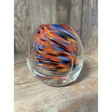 Swirl Art Glass Paperweight Perfume Bottle Missing Stopper picture
