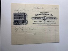 1886 JOHN W PERKINS DRUGGISTS Portland Maine Billhead Invoice 10272 picture