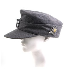 WW2 German M43 Officer Cap Edelweiss Wool Hat Size 7 1/8 New Made Repro picture