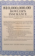 VTG 1990 MIKE ST. LAWRENCE BOWLERS INSURANCE POLICY Blank Novelty Lot Of 9 *RARE picture