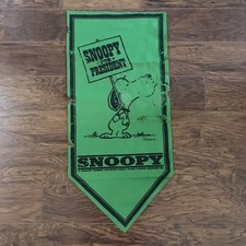 RARE 1968 Peanuts Pennant/Banner SNOOPY FOR PRESIDENT Green Charles Schulz Nixon picture