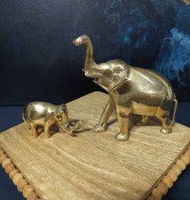 Vintage Brass Elephant Figurines Sold As A Pair. Good Condition See Photos picture