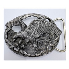 C & J, Inc Pewter Flying Eagle Belt Buckle picture
