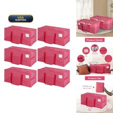 JCBZAMZ 6 Pack Heavy Duty Extra Large Waterproof Foldable Moving Bags - Pink picture
